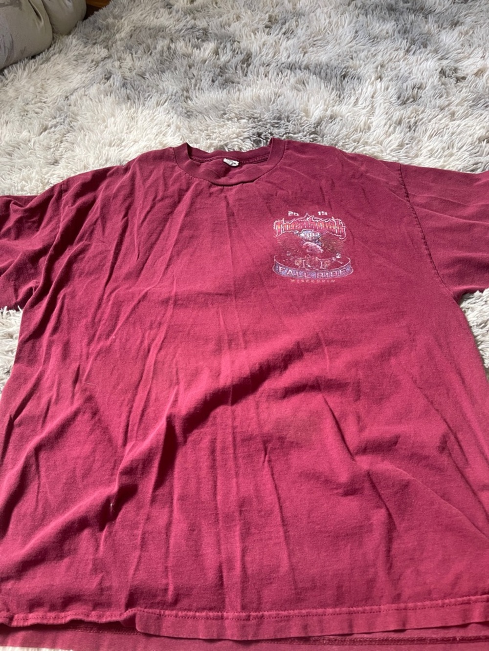 Men's Burgundy Graphic Crewneck Shirt